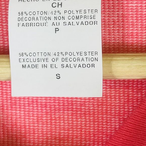 Champion Pink White Stripe Cropped Lightweight Sweatshirt Shirt Top Womens Small - Picture 6 of 6